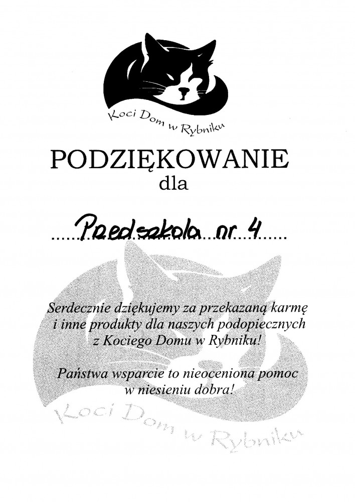 podziękowanie 