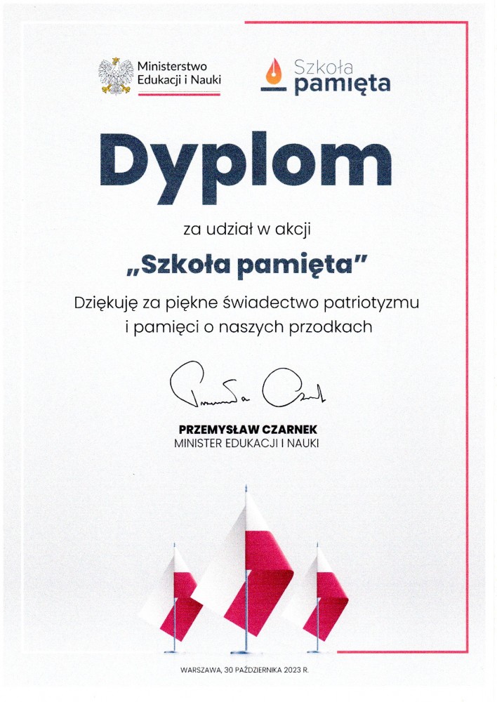 dyplom udział w akcji